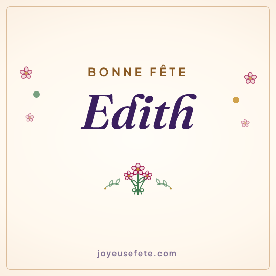 Image carrée « Bonne fête Edith » pour WhatsApp