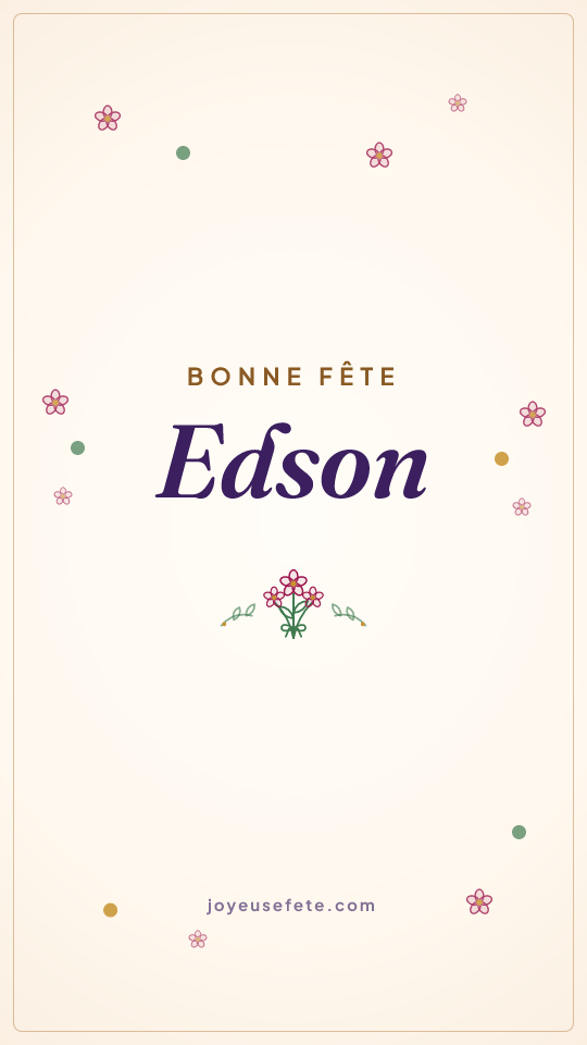 Image « Bonne fête Edson » au format story