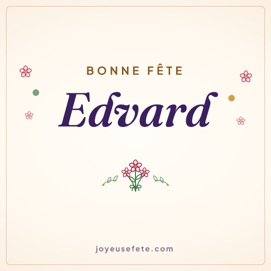 Image carrée « Bonne fête Edvard » pour WhatsApp