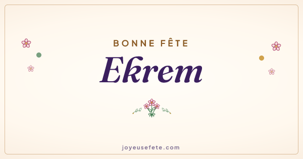 Image « Bonne fête Ekrem » au format large