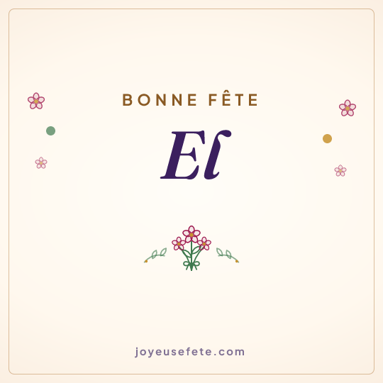 Image carrée « Bonne fête El » pour WhatsApp
