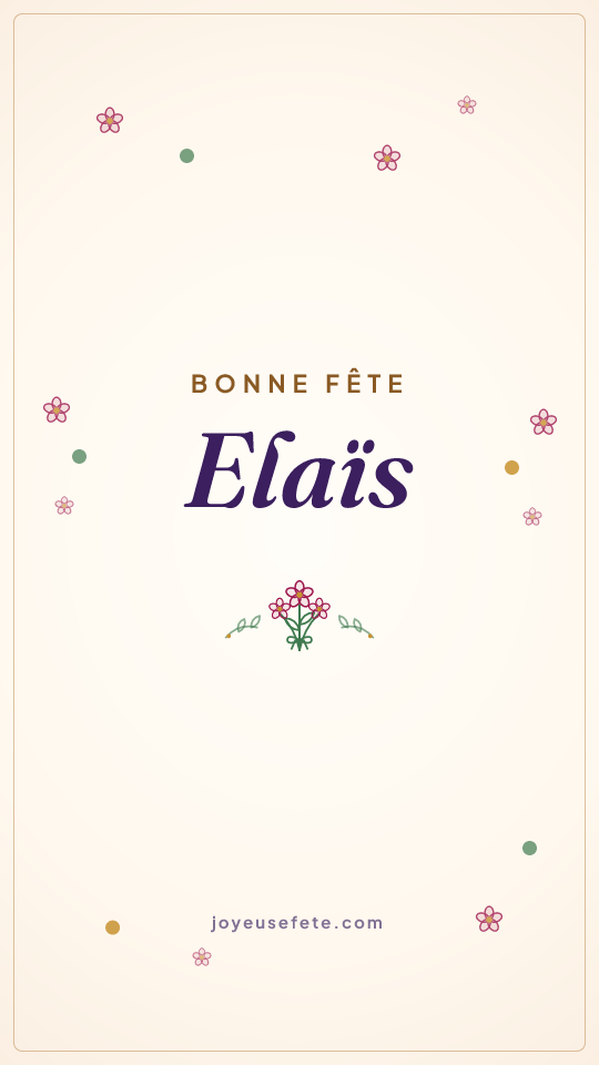 Image « Bonne fête Elaïs » au format story