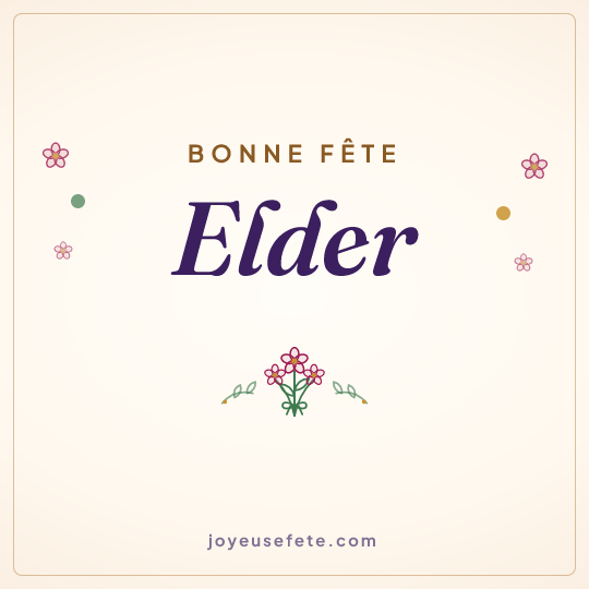 Image carrée « Bonne fête Elder » pour WhatsApp