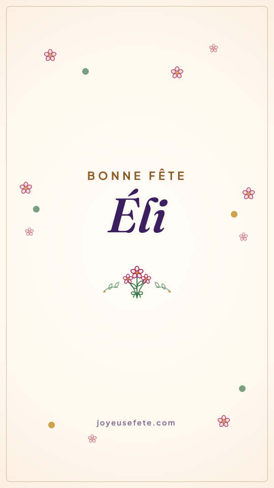 Image « Bonne fête Éli » au format story