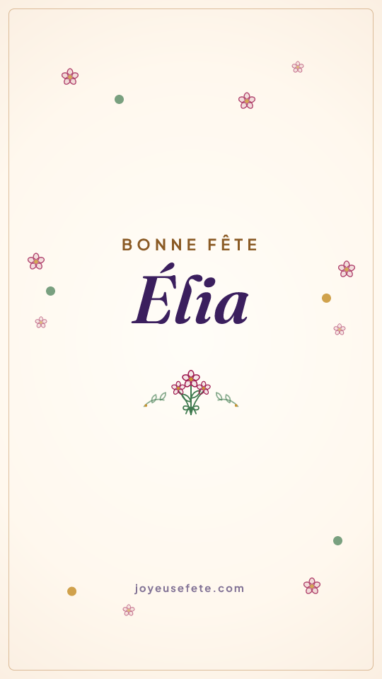 Image « Bonne fête Élia » au format story