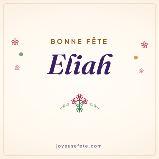 Image carrée « Bonne fête Eliah » pour WhatsApp