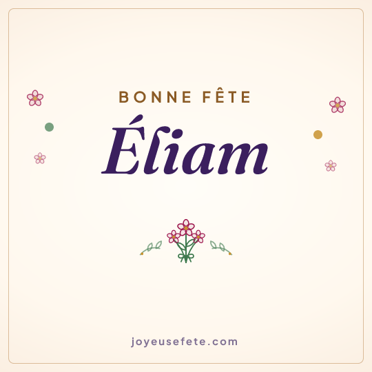 Image carrée « Bonne fête Éliam » pour WhatsApp