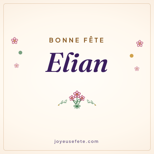 Image carrée « Bonne fête Elian » pour WhatsApp