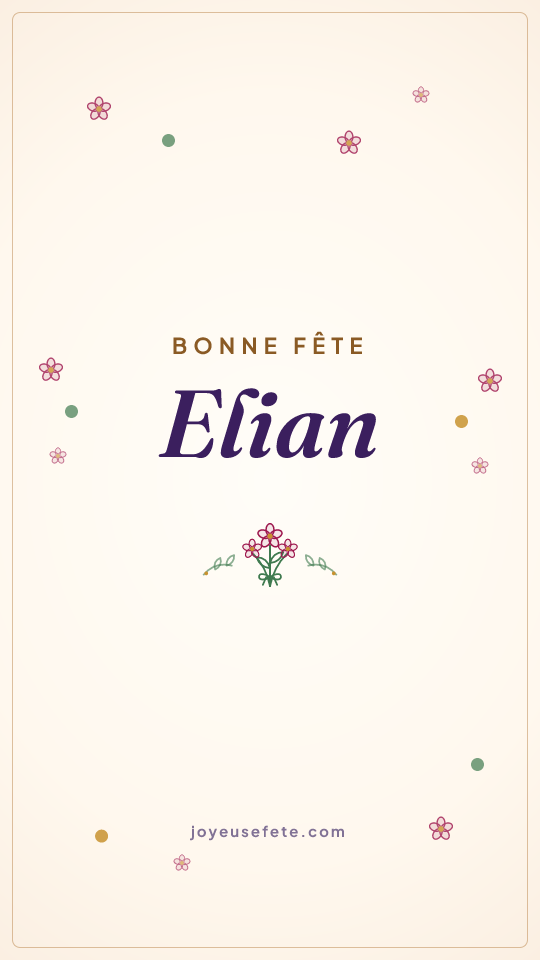 Image « Bonne fête Elian » au format story