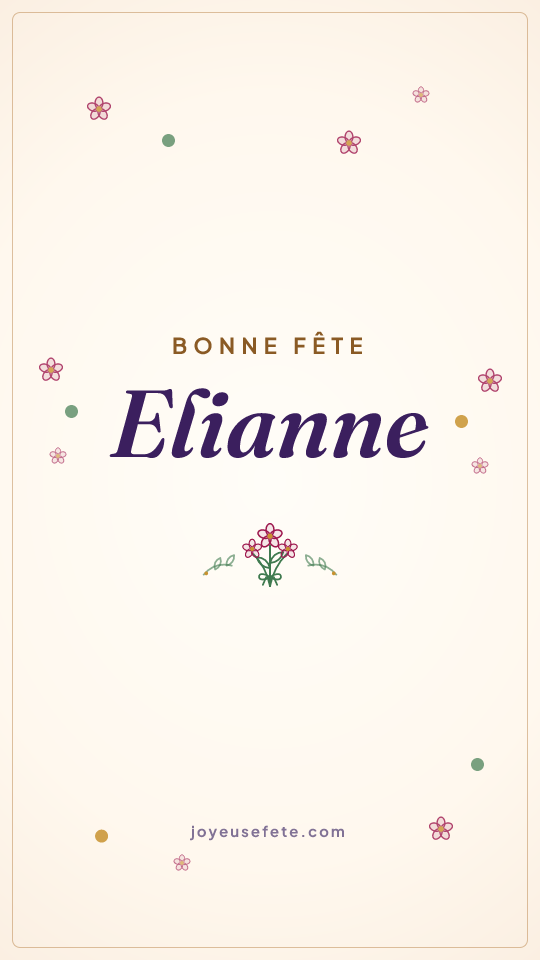 Image « Bonne fête Elianne » au format story