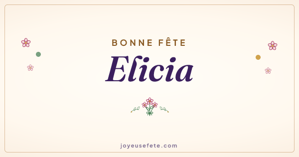Image « Bonne fête Elicia » au format large