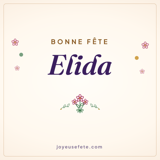 Image carrée « Bonne fête Elida » pour WhatsApp