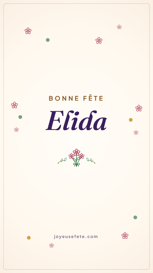 Image « Bonne fête Elida » au format story