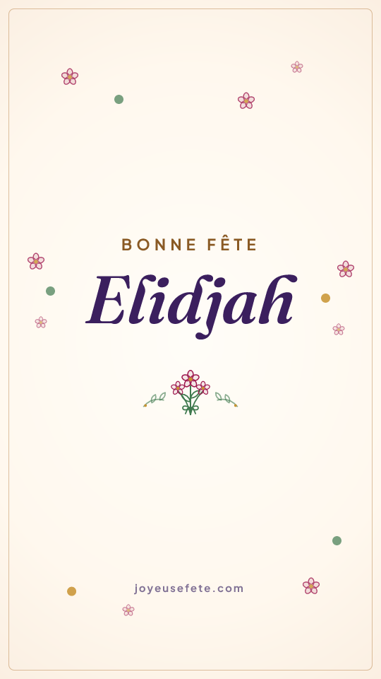 Image « Bonne fête Elidjah » au format story