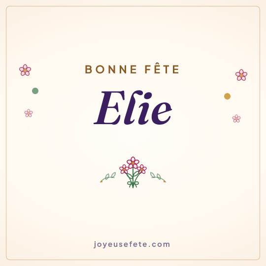 Image carrée « Bonne fête Elie » pour WhatsApp