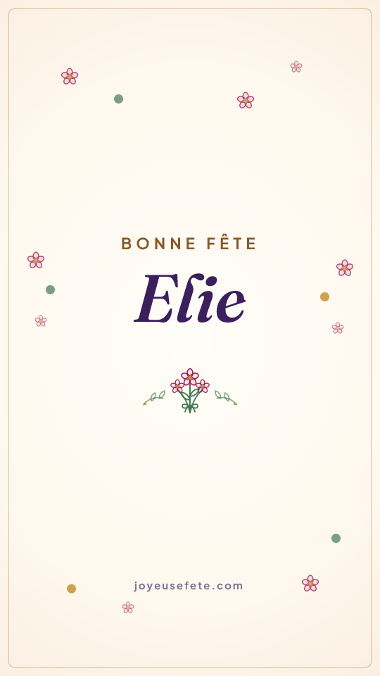 Image « Bonne fête Elie » au format story