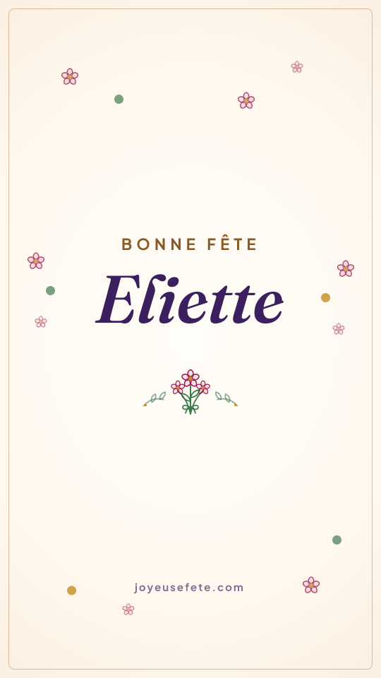 Image « Bonne fête Eliette » au format story