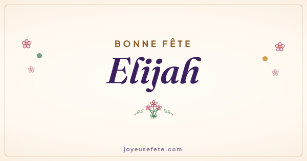 Image « Bonne fête Elijah » au format large