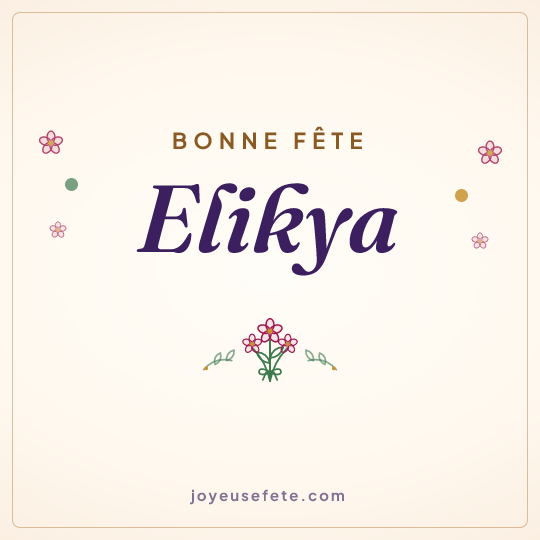 Image carrée « Bonne fête Elikya » pour WhatsApp