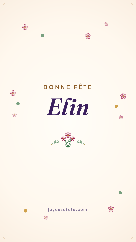 Image « Bonne fête Elin » au format story