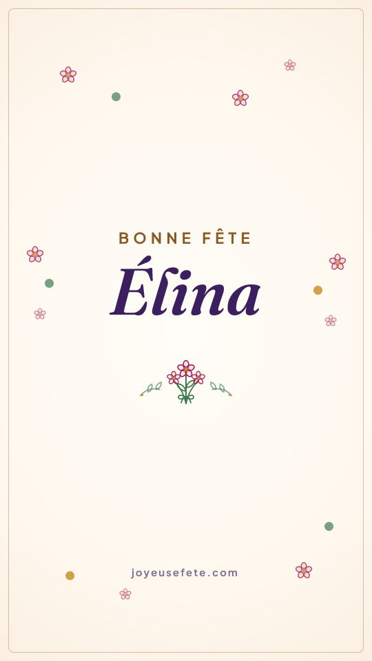 Image « Bonne fête Élina » au format story