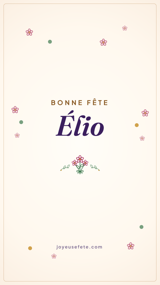 Image « Bonne fête Élio » au format story