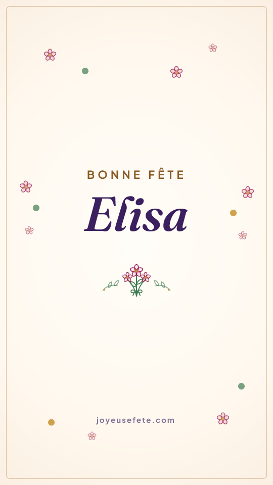 Image « Bonne fête Elisa » au format story