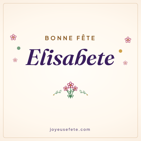 Image carrée « Bonne fête Elisabete » pour WhatsApp