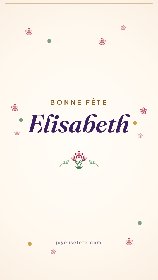 Image « Bonne fête Elisabeth » au format story