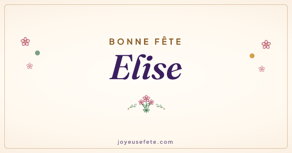 Image « Bonne fête Elise » au format large