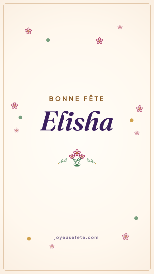 Image « Bonne fête Elisha » au format story