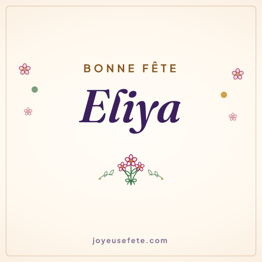 Image carrée « Bonne fête Eliya » pour WhatsApp