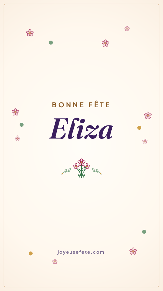 Image « Bonne fête Eliza » au format story