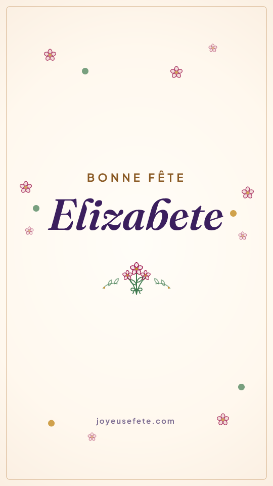 Image « Bonne fête Elizabete » au format story