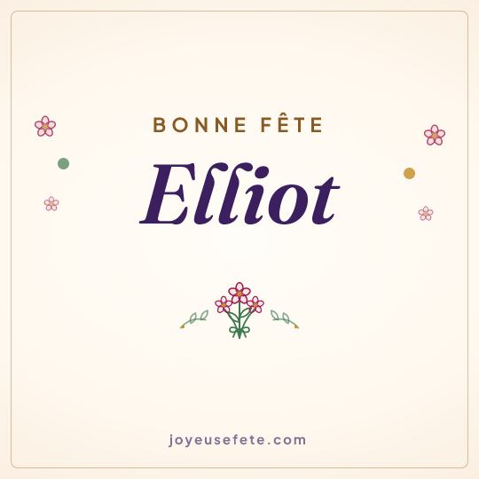 Image carrée « Bonne fête Elliot » pour WhatsApp