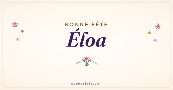 Image « Bonne fête Éloa » au format large