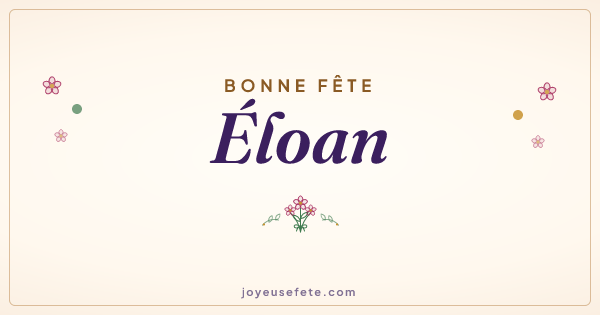 Image « Bonne fête Éloan » au format large