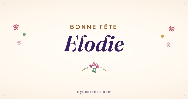 Image « Bonne fête Elodie » au format large