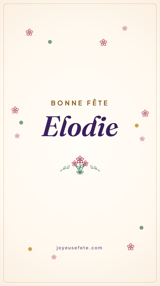 Image « Bonne fête Elodie » au format story