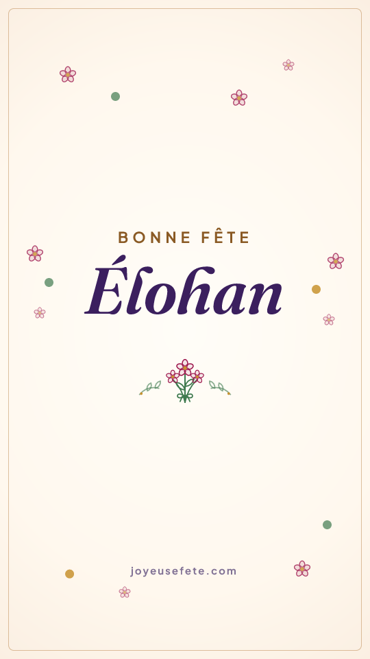 Image « Bonne fête Élohan » au format story