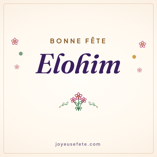 Image carrée « Bonne fête Elohim » pour WhatsApp