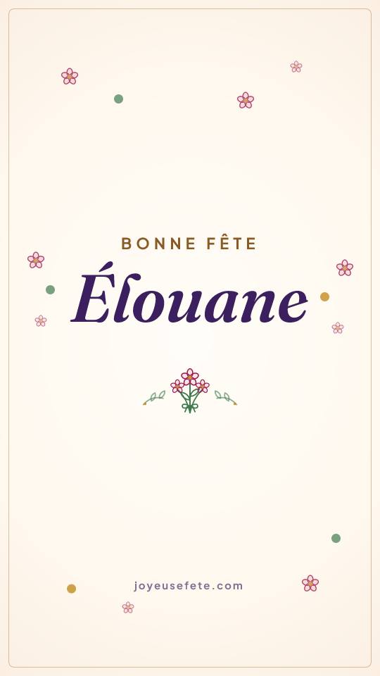 Image « Bonne fête Élouane » au format story