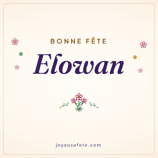 Image carrée « Bonne fête Elowan » pour WhatsApp