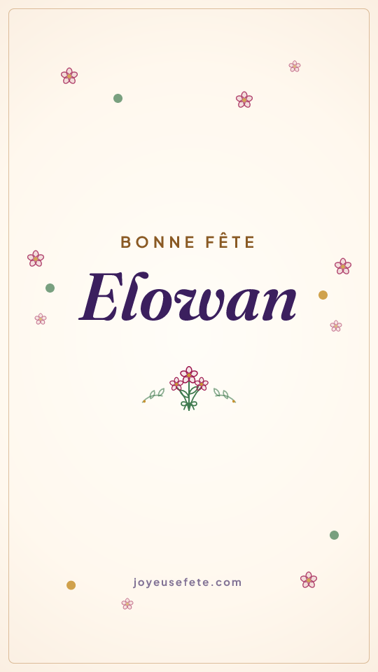Image « Bonne fête Elowan » au format story