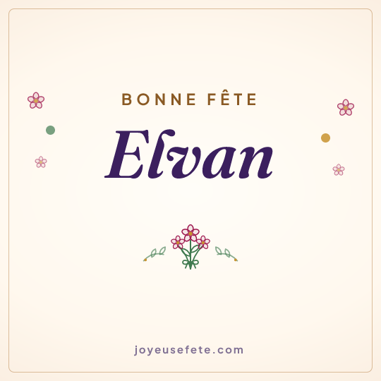 Image carrée « Bonne fête Elvan » pour WhatsApp