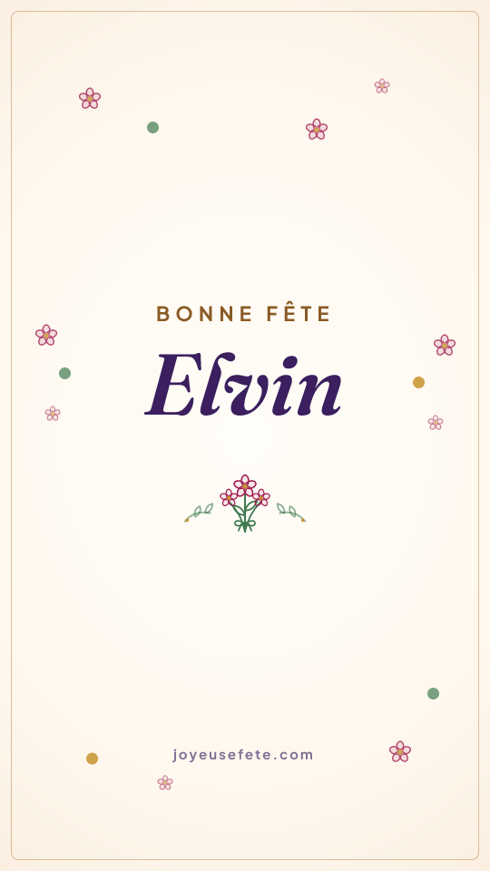 Image « Bonne fête Elvin » au format story