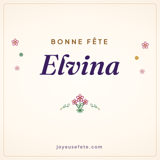 Image carrée « Bonne fête Elvina » pour WhatsApp
