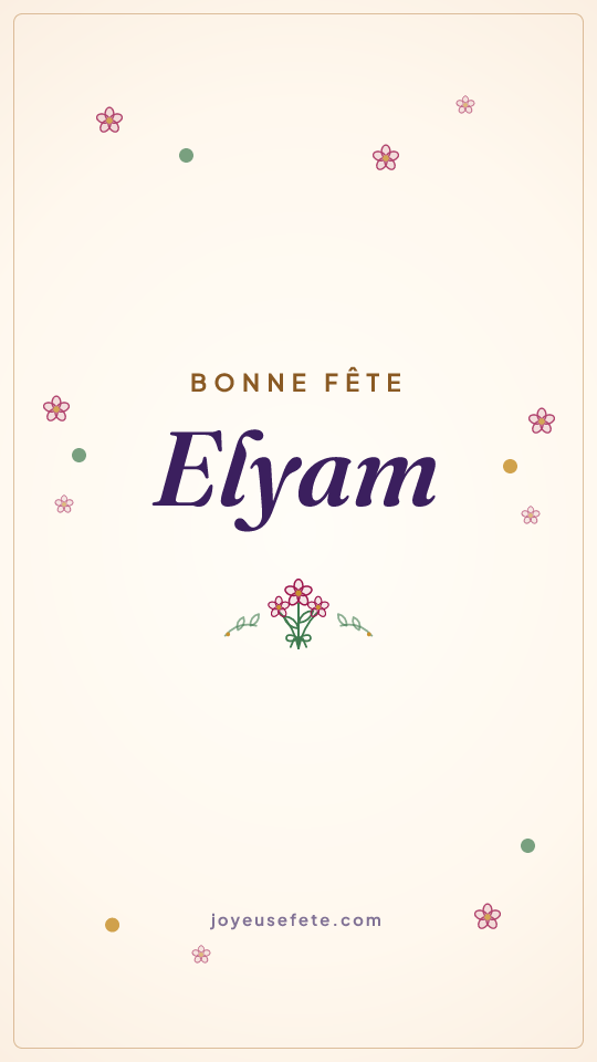 Image « Bonne fête Elyam » au format story