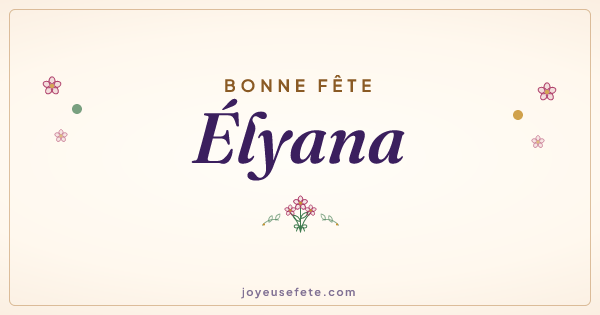 Image « Bonne fête Élyana » au format large