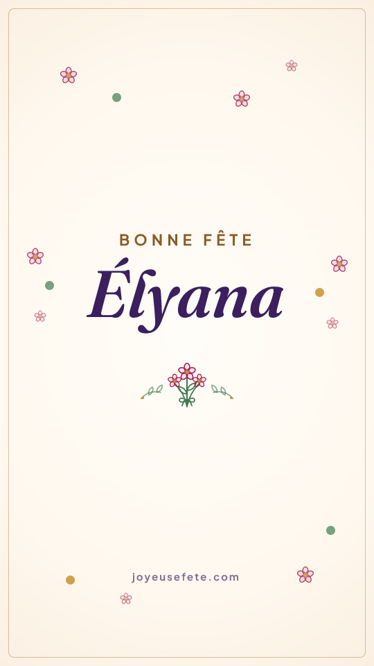 Image « Bonne fête Élyana » au format story